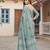 Blue linen saree with blouse