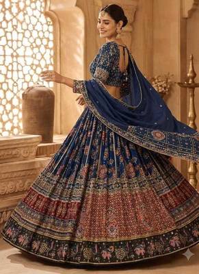 Royal Blue Navratri Lehenga Choli With Dupatta 3