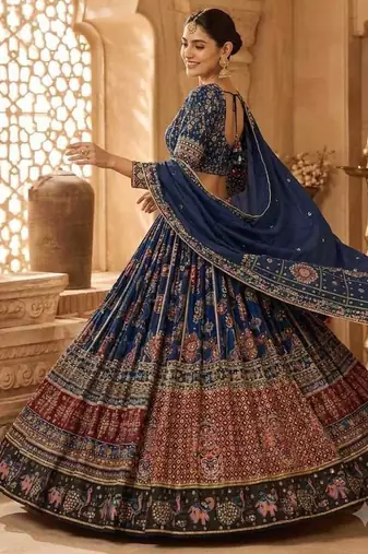 Royal Blue Navratri Lehenga Choli With Dupatta
