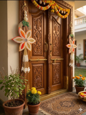 handmade multicolour traditional hanging for decorative hanging toran for home decor (pack of 2) 3