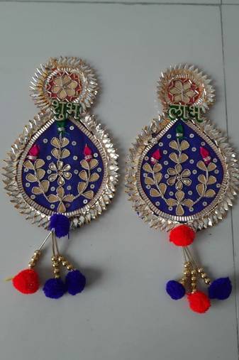 handmade multicolour traditional patra hanging for decoration hanging toran for home decor (pack of 2)