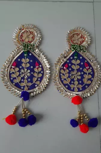 handmade multicolour traditional patra hanging for decoration hanging toran for home decor (pack of 2)