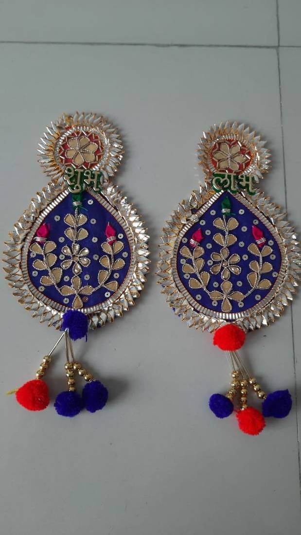 handmade multicolour traditional patra hanging for decoration hanging toran for home decor (pack of 2)