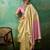 Yellow linen saree with blouse