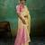 Yellow linen saree with blouse