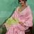 Pink linen saree with blouse
