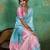 Sky linen saree with blouse