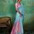 Sky linen saree with blouse