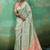 Pista linen saree with blouse