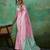 Pink linen saree with blouse