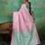 Pink linen saree with blouse