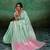 Mint linen saree with blouse
