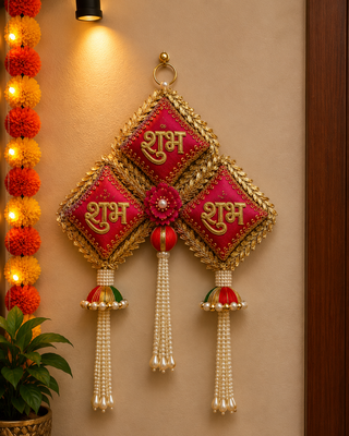 handmade multicolour traditional cushion hanginghanging toran for home decor (pack of 2) 2