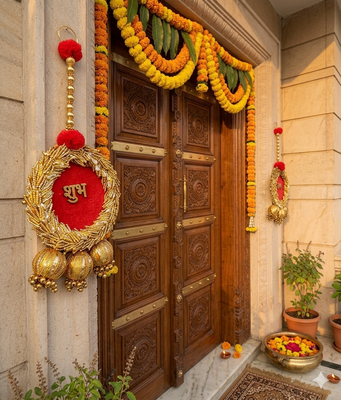 traditional shubh-labh hanging for decoration hanging toran for home decor (pack of 2) 3