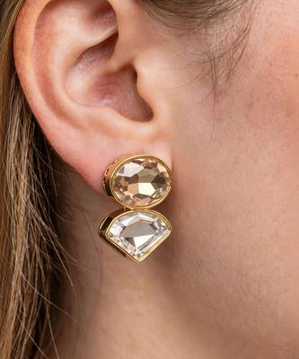 Gold plated swarovski crystal stud earrings 3
