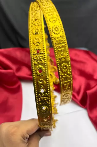 Lakshmi Temple Waist Belt, Gold Tone Kamarband, South Indian Bridal Jewelry