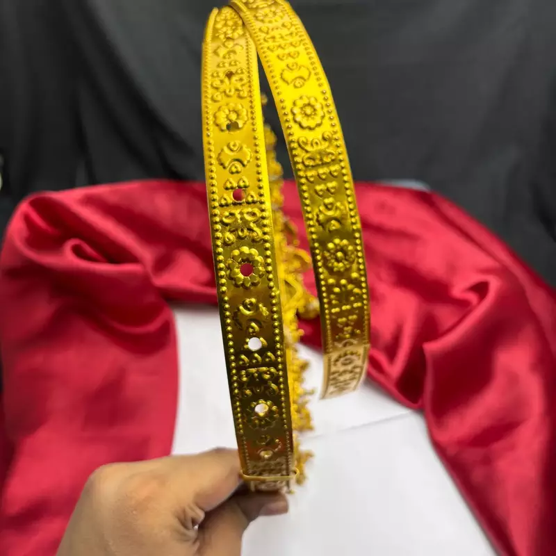 Lakshmi Temple Waist Belt, Gold Tone Kamarband, South Indian Bridal Jewelry