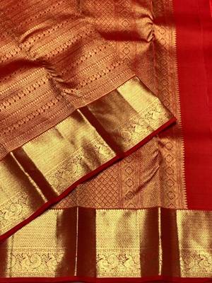 banarasi silk blend maroon color women's saree with blouse 1