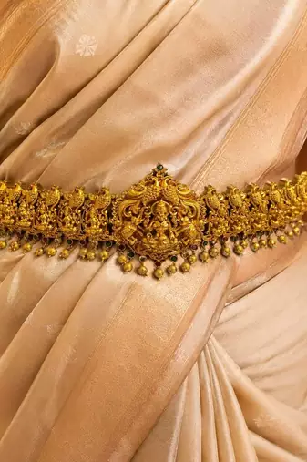 Traditional Lakshmi Temple Waist Belt, South Indian Bridal Saree Jewelry