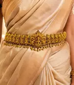 Traditional Lakshmi Temple Waist Belt, South Indian Bridal Saree Jewelry