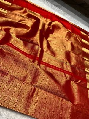 banarasi silk blend maroon color women's saree with blouse 5