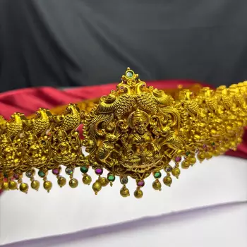 Traditional Lakshmi Temple Waist Belt, South Indian Bridal Saree Jewelry 3