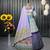 Mutli Color Digital Print And Mirror Work Slik Blend Lehenga Choli
