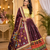 Wine Color Digital Print And Mirror Work Slik Blend Lehenga Choli