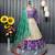Mutli Color Digital Print And Mirror Work Cotton Lehenga Choli