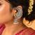 Oxidized Peacock Ear Cuff Earrings, Silver Jhumka Ear Wrap, No Piercing Statement Earring