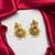 Lakshmi Jhumka Earrings, Brass Temple Earrings, Pearl Drop Indian Bridal Earrings