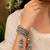 Oxidized Silver Jhumka Bangle Bracelet, Boho Tribal Kada, Adjustable Indian Statement Cuff