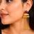 Red Stone long chain Earrings, Kashmiri Gold Drop Earrings, Pearl Indian Statement Jewelry