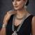 Oxidized Silver Necklace Set 7 pc with Long Pendant, Chitai Work Choker, Jhumkas, Kada Bracelet