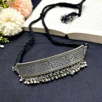 Antique Oxidised Silver Tribal Hasli Necklace | Vintage Ethnic Statement Hasli Torque Necklace 2