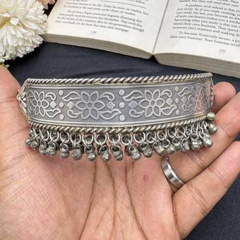 Antique Oxidised Silver Tribal Hasli Necklace | Vintage Ethnic Statement Hasli Torque Necklace 4
