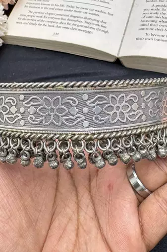 Antique Oxidised Silver Tribal Hasli Necklace | Vintage Ethnic Statement Hasli Torque Necklace