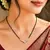 Black Beaded Mangalsutra Necklace, Gold Tone CZ Pendant, Indian Wedding Jewelry