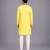 Lime yellow printed cotton silk kurta set