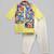 Lime yellow printed cotton silk kurta set
