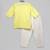 Lime yellow printed cotton silk kurta set