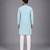 Pastel blue printed cotton silk kurta set