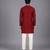 Deep red printed cotton silk kurta set