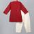 Deep red printed cotton silk kurta set