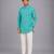 Blue printed cotton silk kurta set