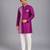 Purple woven cotton silk kurta set
