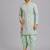 Mint green lotus printed cotton silk dhoti kurta set
