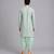 Mint green lotus printed cotton silk dhoti kurta set