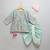 Mint green lotus printed cotton silk dhoti kurta set