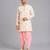 Off white printed cotton silk dhoti kurta set